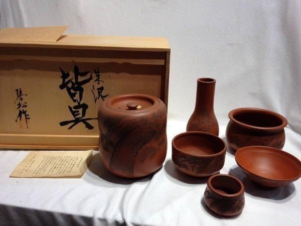 中国宜興 名工 範澤春作 細工透かし彫り『竹彫鏤空』 造形紫砂壺 朱泥